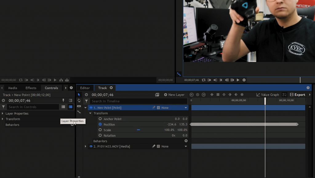 Snippit of Hitfilm's UI